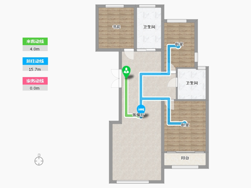 宁夏回族自治区-银川市-丰泽美居-88.72-户型库-动静线