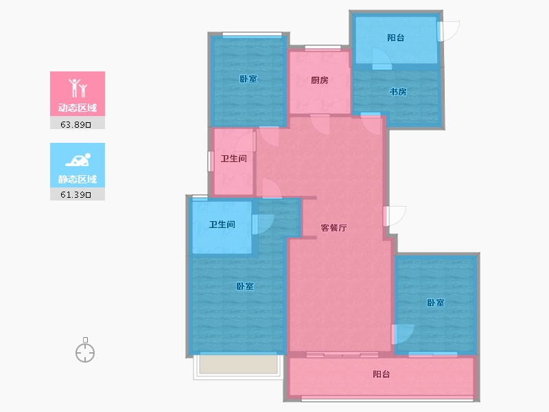 浙江省-杭州市-万科融信西雅图-112.51-户型库-动静分区