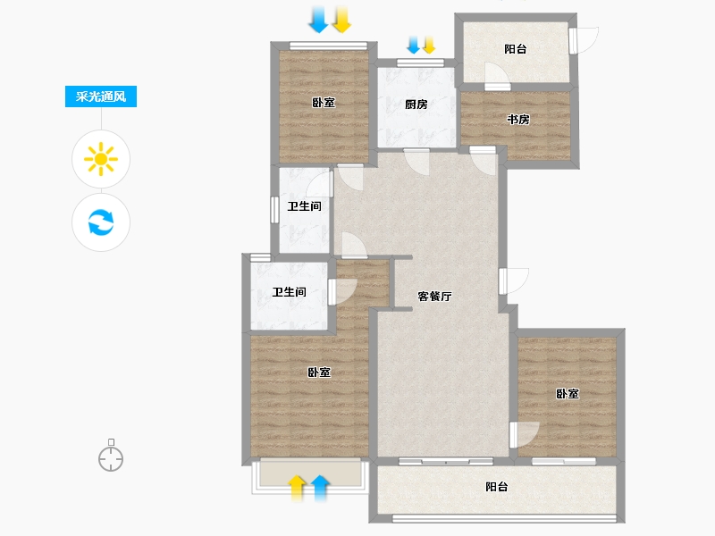 浙江省-杭州市-万科融信西雅图-112.51-户型库-采光通风