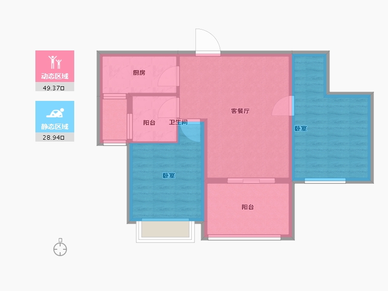 江西省-景德镇市-鹭金·昌江府-70.00-户型库-动静分区