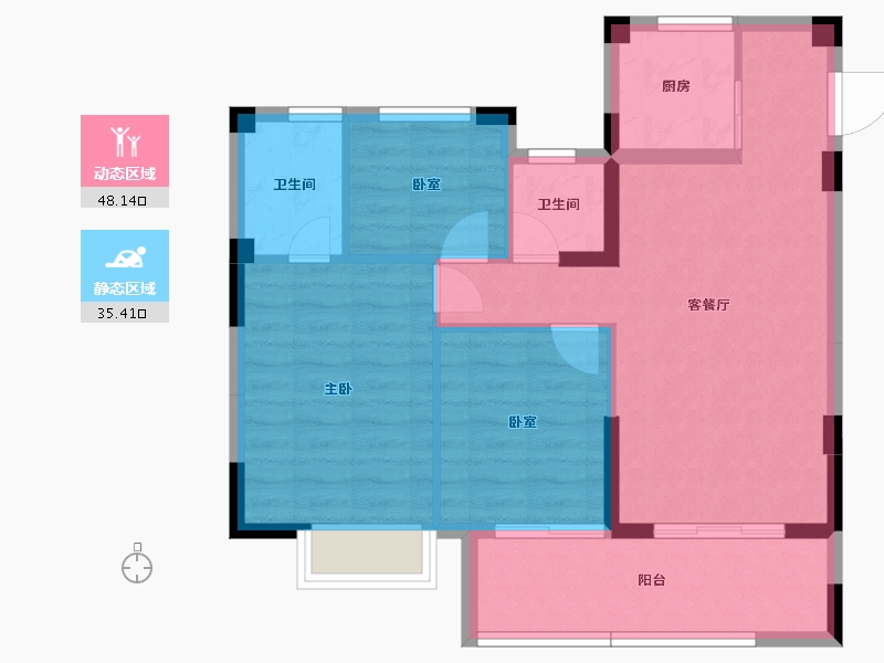 福建省-三明市-万春.珑熙郡-74.90-户型库-动静分区