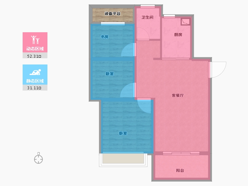 安徽省-合肥市-琥珀蜀熙府-77.56-户型库-动静分区