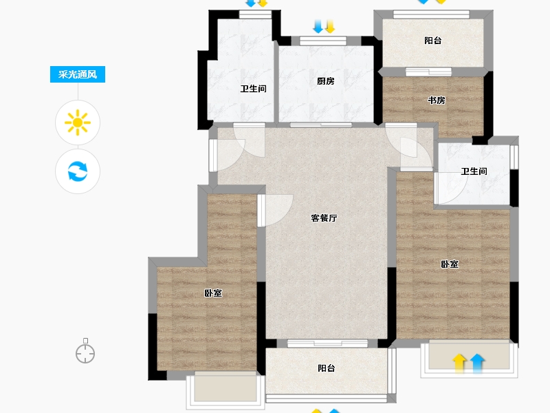 浙江省-宁波市-荣安·春和景明-77.01-户型库-采光通风