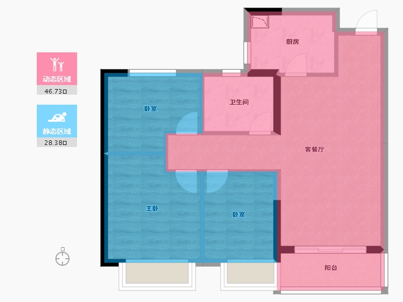 安徽省-六安市-新滨湖恒大文化旅游城-67.00-户型库-动静分区