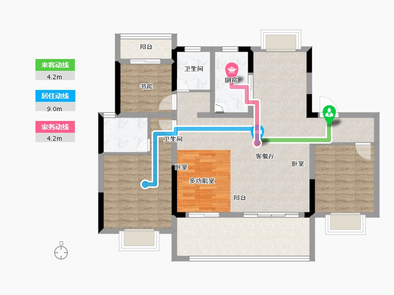 安徽省-淮南市-斌锋·江山樾-104.37-户型库-动静线