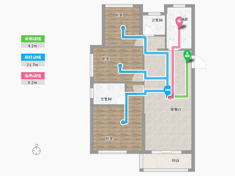 浙江省-宁波市-景瑞龙湖缇香郦城-86.00-户型库-动静线