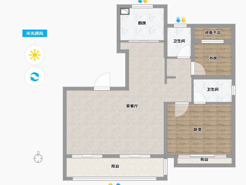 安徽省-合肥市-琥珀蜀熙府-99.00-户型库-采光通风