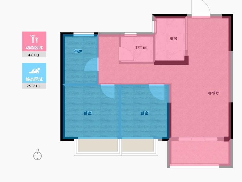 浙江省-绍兴市-中南漫悦湾-63.00-户型库-动静分区