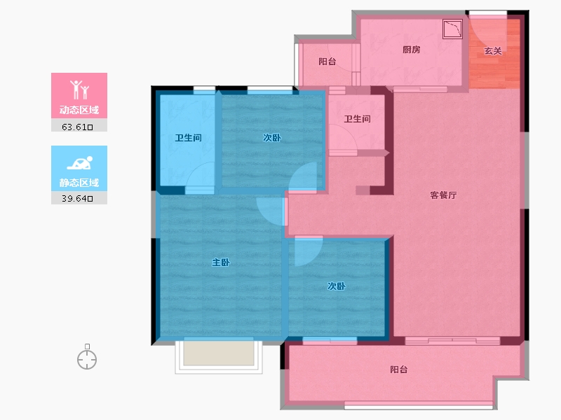 安徽省-阜阳市-碧桂园天誉-92.00-户型库-动静分区