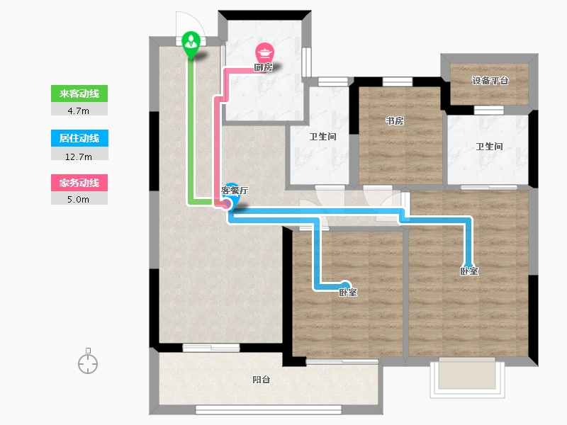 浙江省-嘉兴市-万科泊樾湾-79.00-户型库-动静线