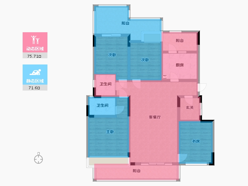 贵州省-安顺市-澳维中央公园-130.38-户型库-动静分区