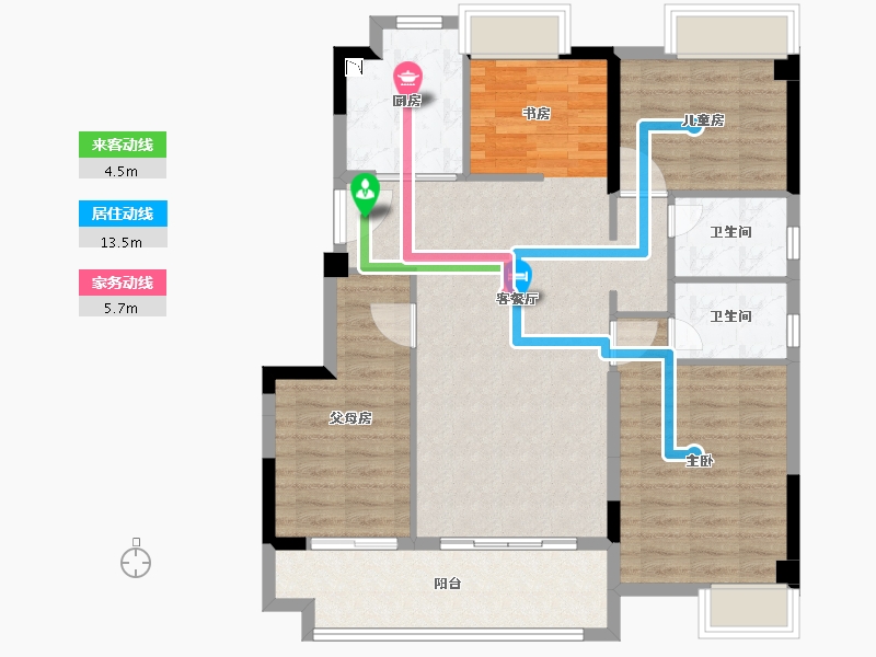 福建省-三明市-建宁碧桂园-97.60-户型库-动静线