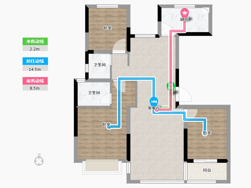 浙江省-绍兴市-东都栖月开化府-93.99-户型库-动静线