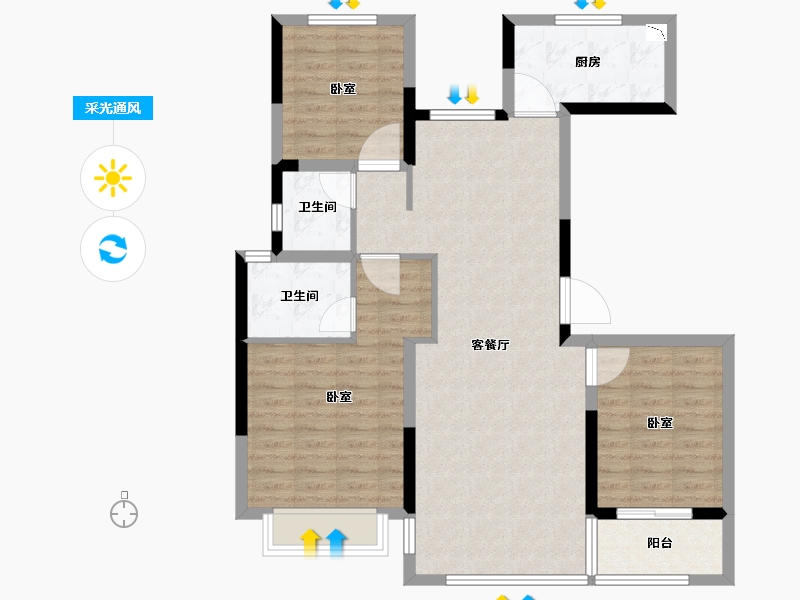 浙江省-绍兴市-东都栖月开化府-93.99-户型库-采光通风