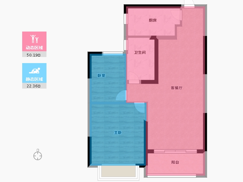 安徽省-六安市-新滨湖恒大文化旅游城-65.00-户型库-动静分区