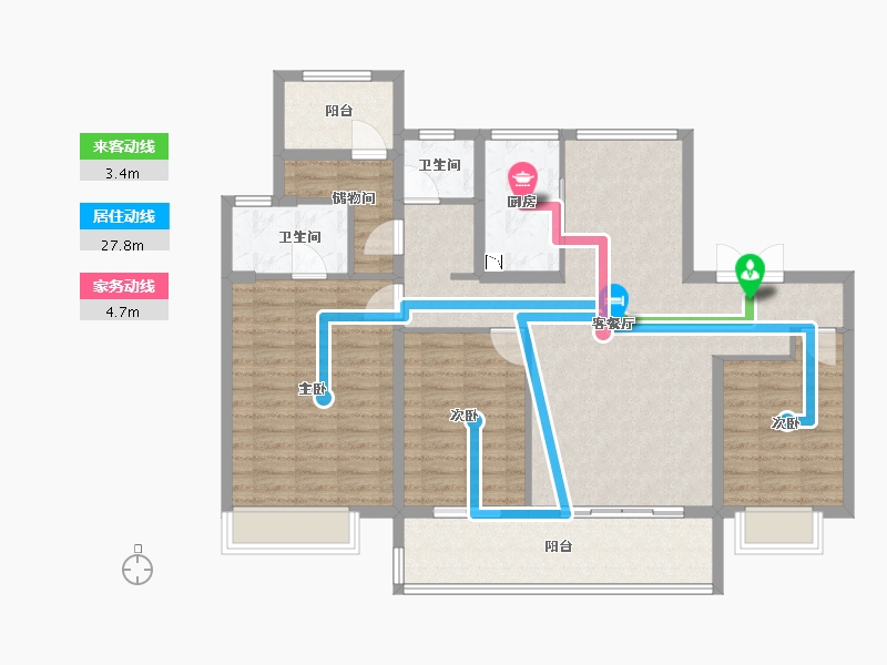 江苏省-泰州市-金通海棠湾-114.00-户型库-动静线