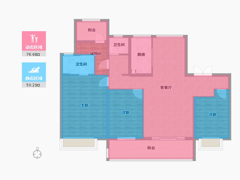 江苏省-泰州市-金通海棠湾-114.00-户型库-动静分区