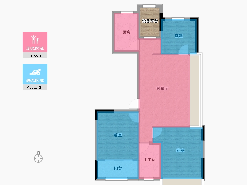 浙江省-湖州市-赞成海月-78.26-户型库-动静分区