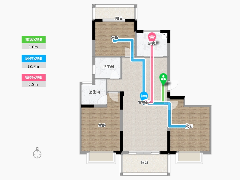 福建省-福州市-东城壹品-96.95-户型库-动静线