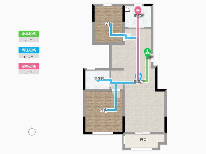 江苏省-南通市-美华公馆-80.00-户型库-动静线