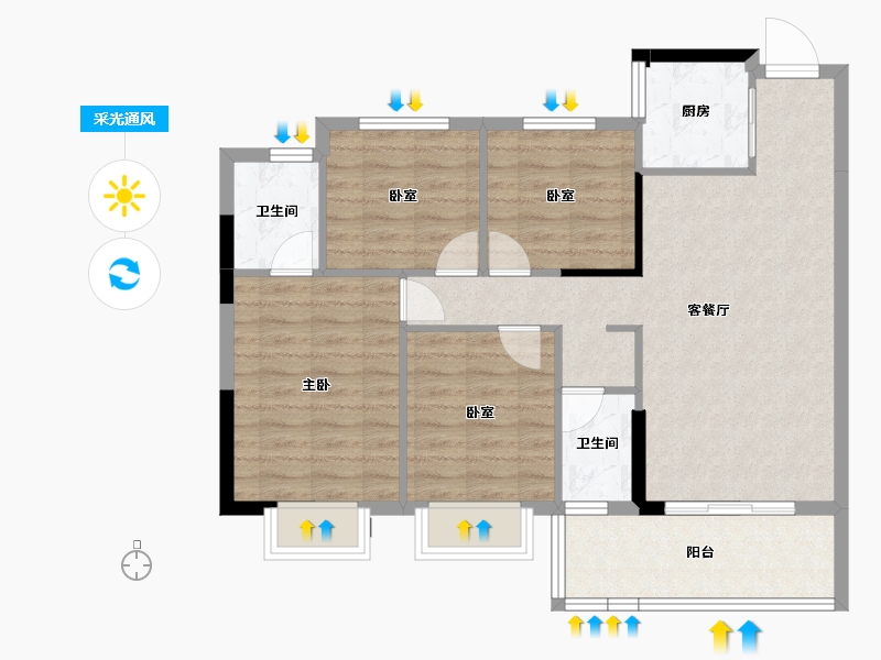 福建省-三明市-万春.珑熙郡-86.22-户型库-采光通风