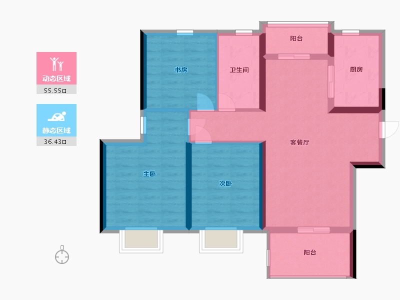 江西省-南昌市-保利心语-82.00-户型库-动静分区