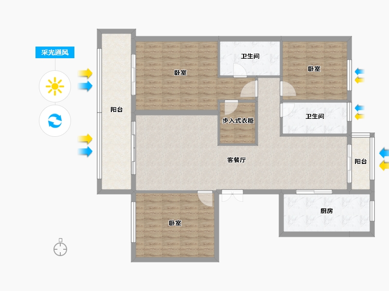 浙江省-衢州市-通策蘭堡-125.57-户型库-采光通风