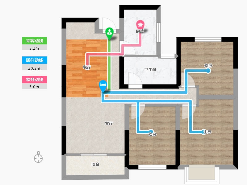 山东省-济南市-中建长清湖-69.79-户型库-动静线