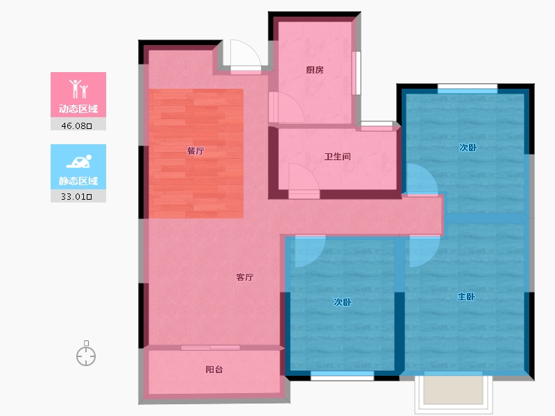 山东省-济南市-中建长清湖-69.79-户型库-动静分区