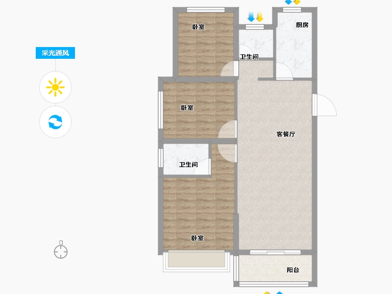 浙江省-宁波市-景瑞龙湖缇香郦城-82.00-户型库-采光通风