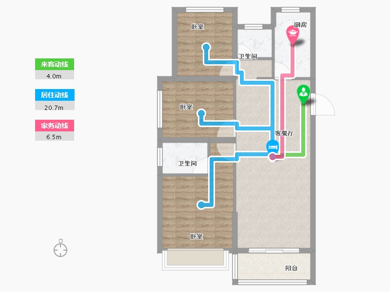 浙江省-宁波市-景瑞龙湖缇香郦城-82.00-户型库-动静线