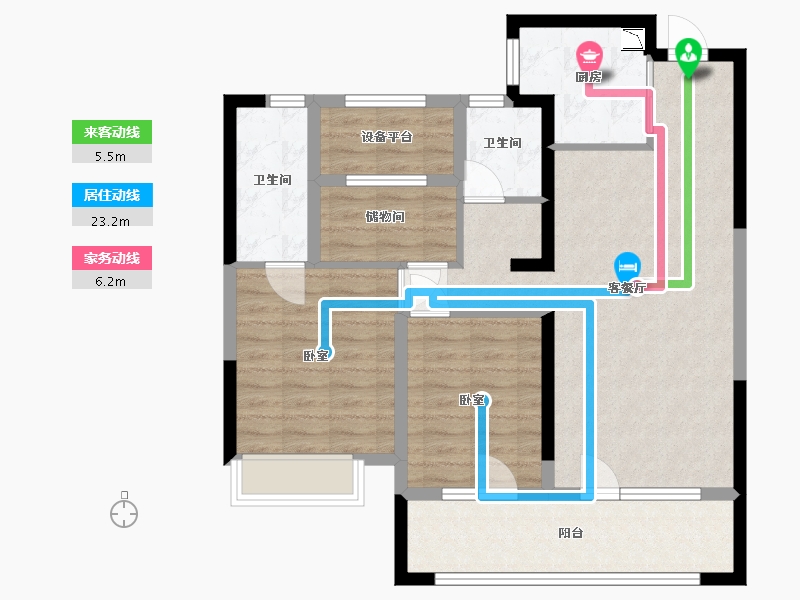 宁夏回族自治区-银川市-银川融创城-90.00-户型库-动静线