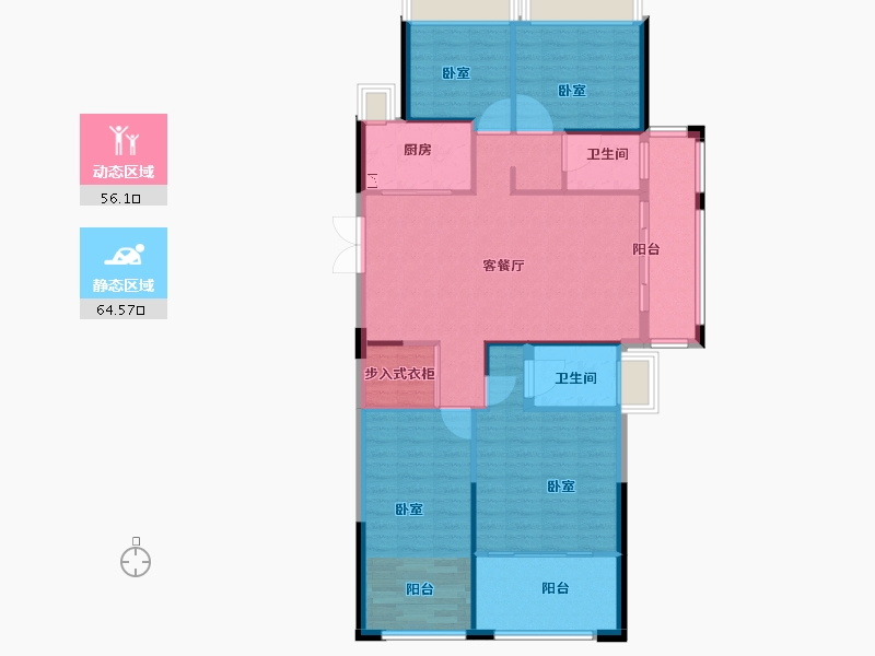 浙江省-丽水市-东方嘉苑-110.36-户型库-动静分区