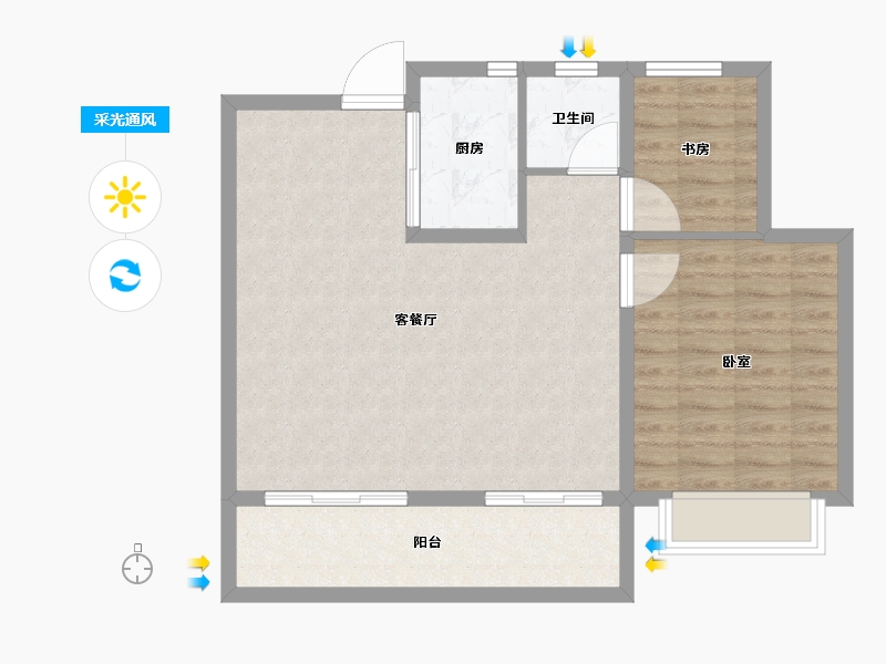 安徽省-合肥市-琥珀蜀熙府-75.99-户型库-采光通风