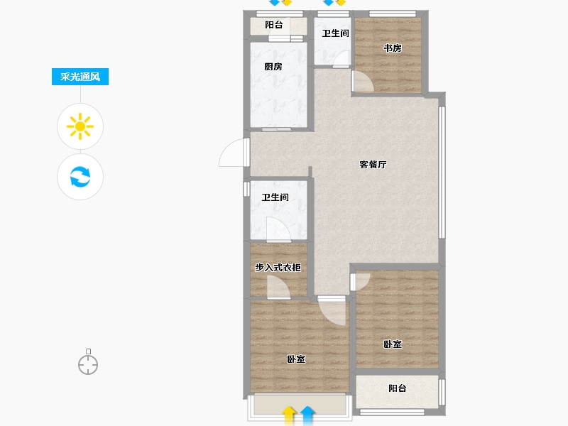 安徽省-芜湖市-卓瑞新里城-98.00-户型库-采光通风