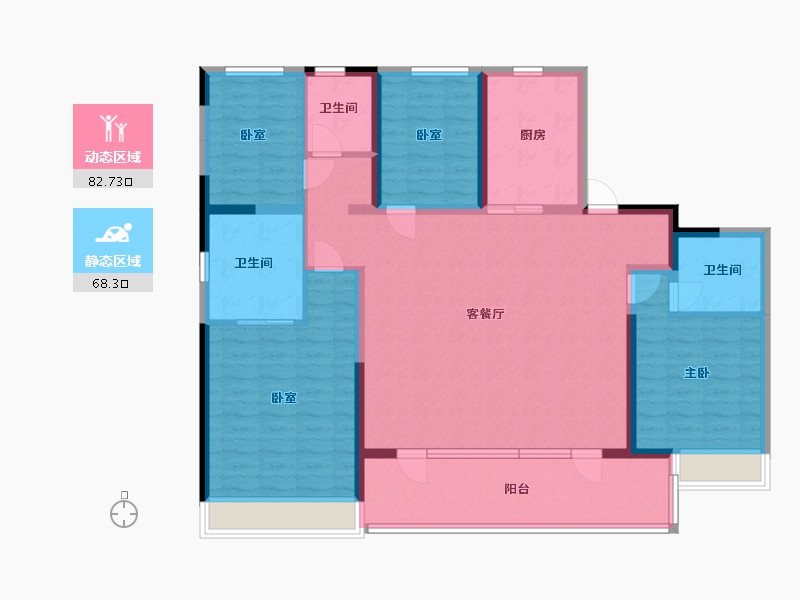 江苏省-苏州市-当代著家MOMΛ-136.00-户型库-动静分区