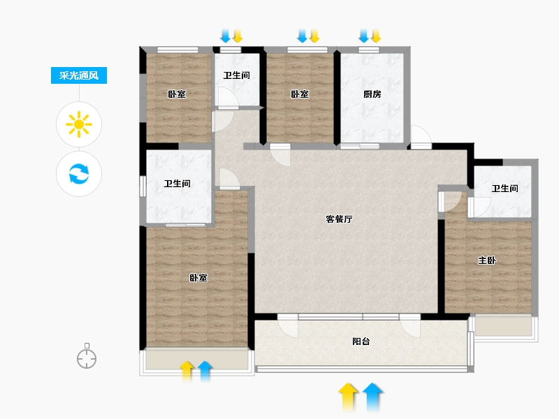 江苏省-苏州市-当代著家MOMΛ-136.00-户型库-采光通风