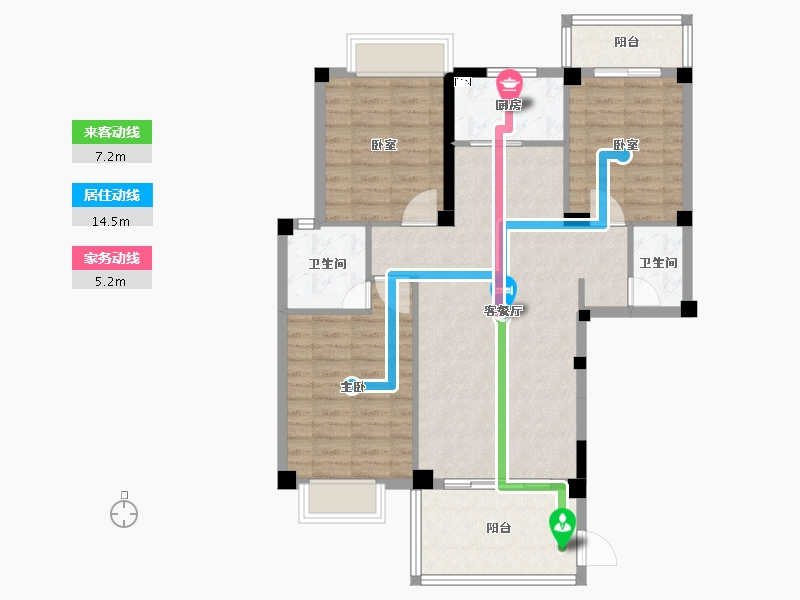 福建省-泉州市-湖光山舍-92.48-户型库-动静线