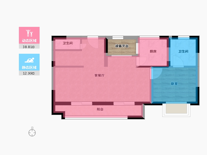 宁夏回族自治区-银川市-华远旭辉江南赋-47.65-户型库-动静分区