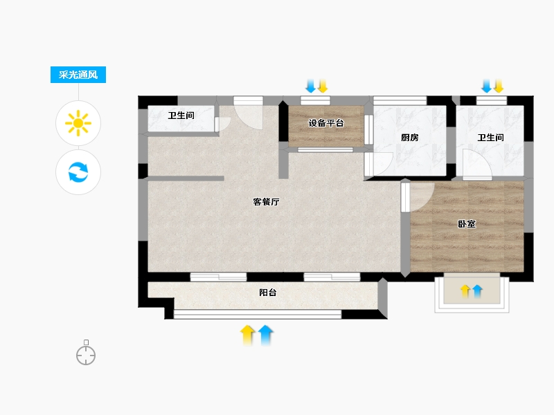 宁夏回族自治区-银川市-华远旭辉江南赋-47.65-户型库-采光通风