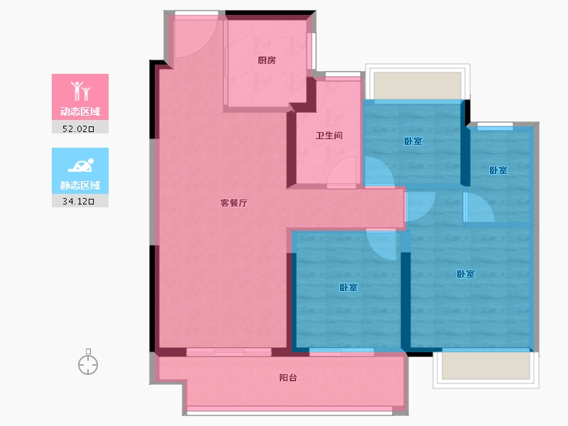 江苏省-盐城市-盐城金樾府-76.99-户型库-动静分区