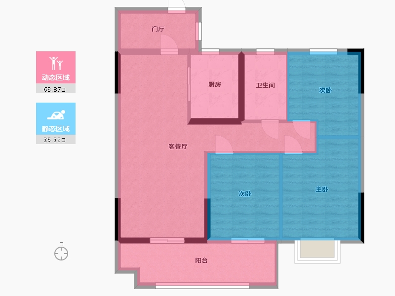 江苏省-南通市-华强国际公馆-89.00-户型库-动静分区