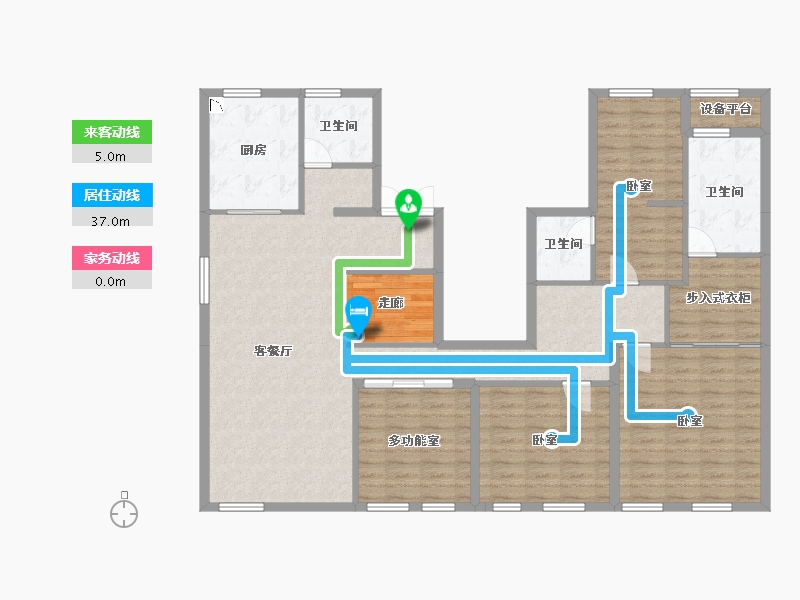 浙江省-金华市-万隆府-135.50-户型库-动静线