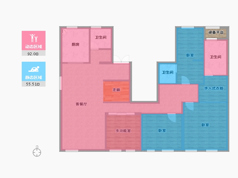 浙江省-金华市-万隆府-135.50-户型库-动静分区