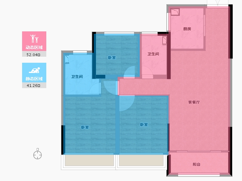 浙江省-丽水市-东方嘉苑-83.00-户型库-动静分区