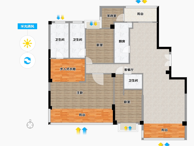 福建省-泉州市-兴进豪园三期-183.05-户型库-采光通风