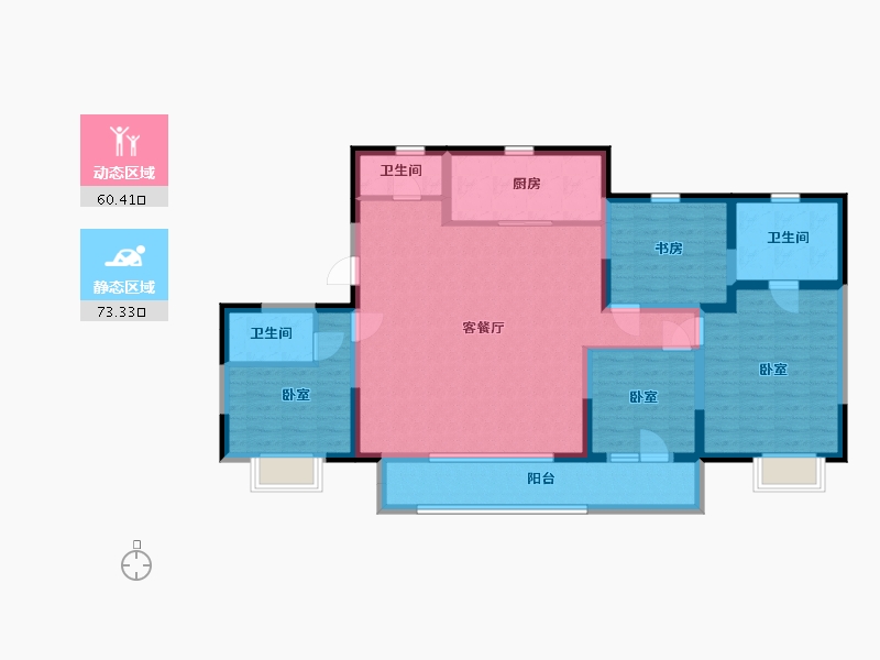 宁夏回族自治区-银川市-华远旭辉江南赋-119.33-户型库-动静分区