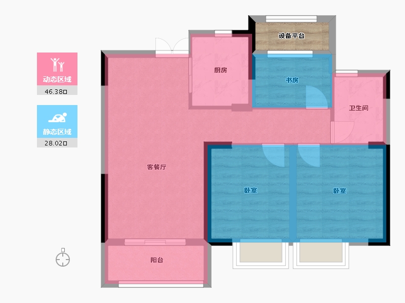 浙江省-湖州市-鸿翔中央府-69.00-户型库-动静分区