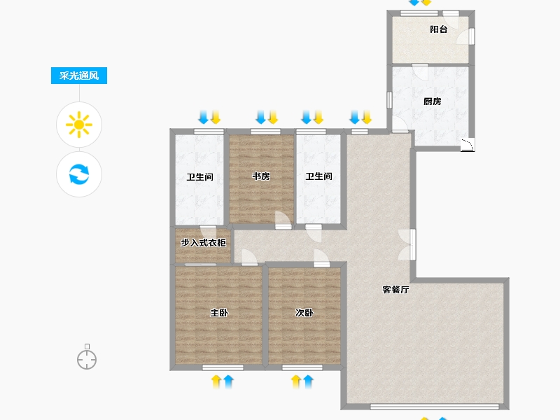 江西省-南昌市-商联中心住宅-149.00-户型库-采光通风