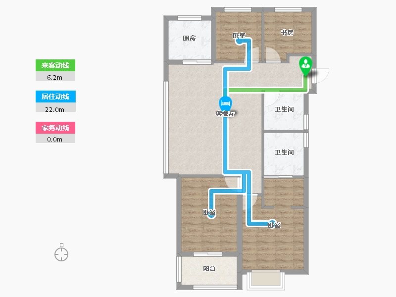 浙江省-杭州市-滨江御虹府-93.99-户型库-动静线